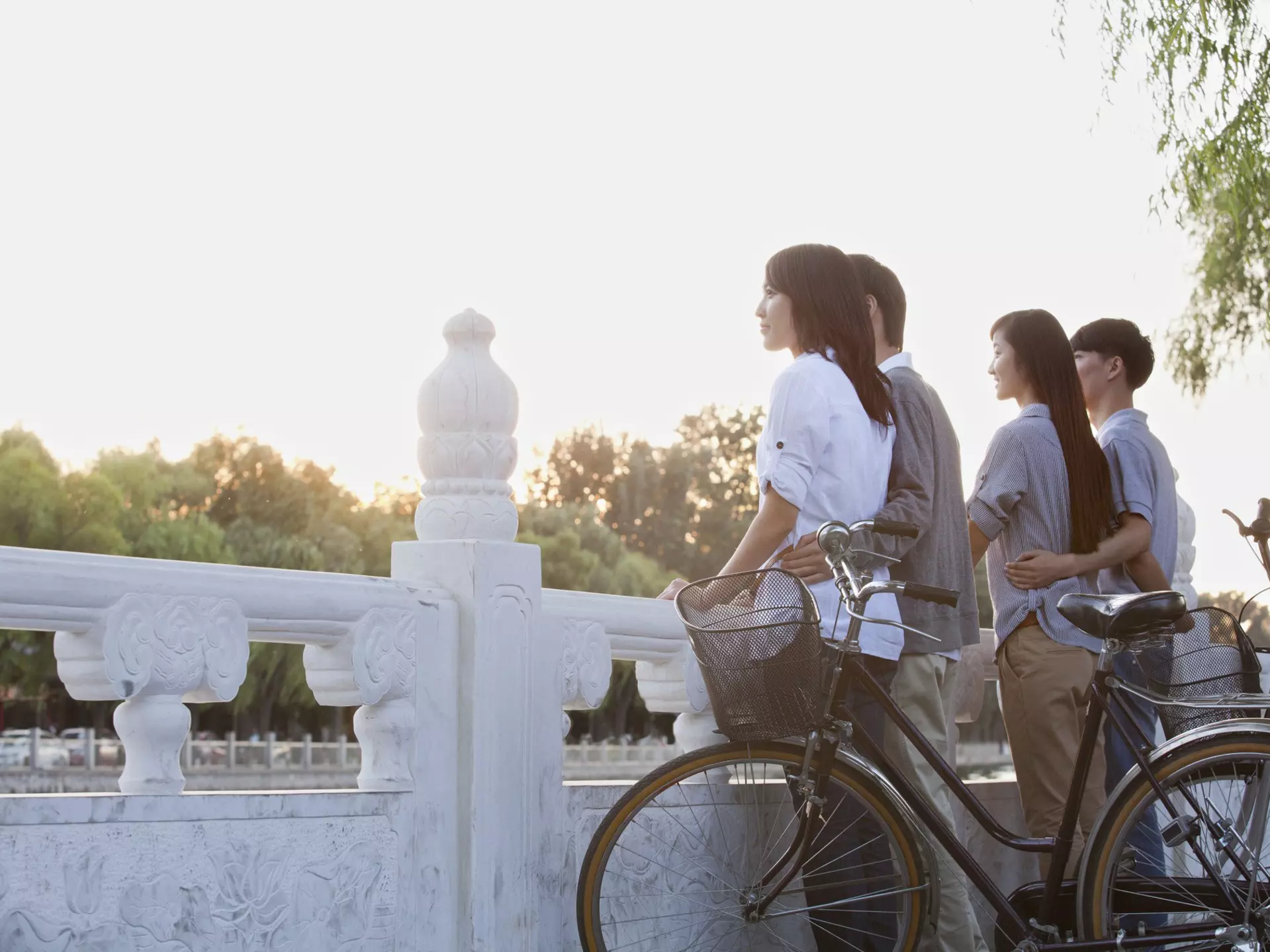 Two women on a tandem bike in Mexico City