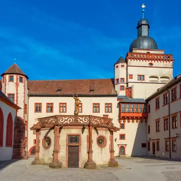 Inner courtyard of Marienberg fortress in Würzburg, Germany.