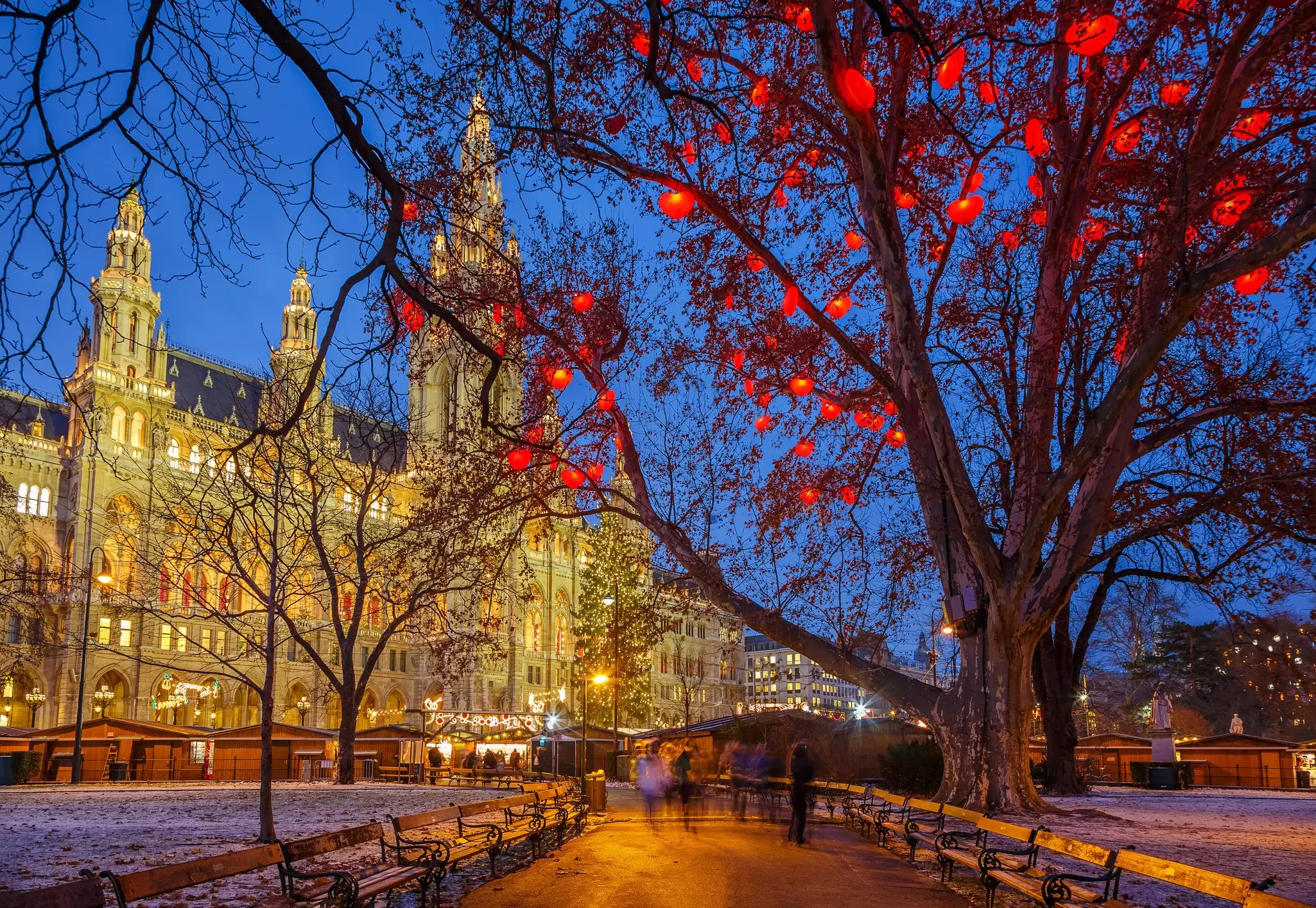 Winter is a popular time to visit Vienna with the city center going all out for Christmas. Getty Images