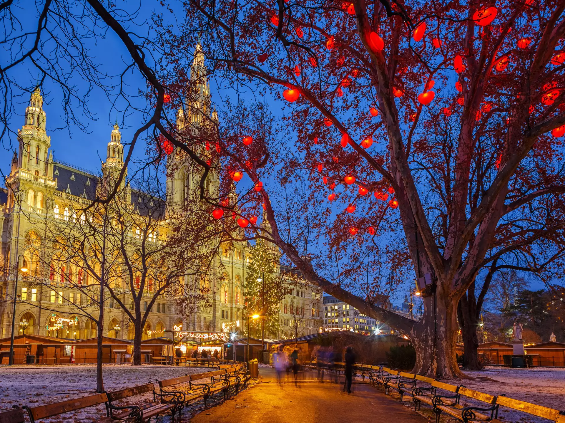 Winter is a popular time to visit Vienna with the city center going all out for Christmas. Getty Images