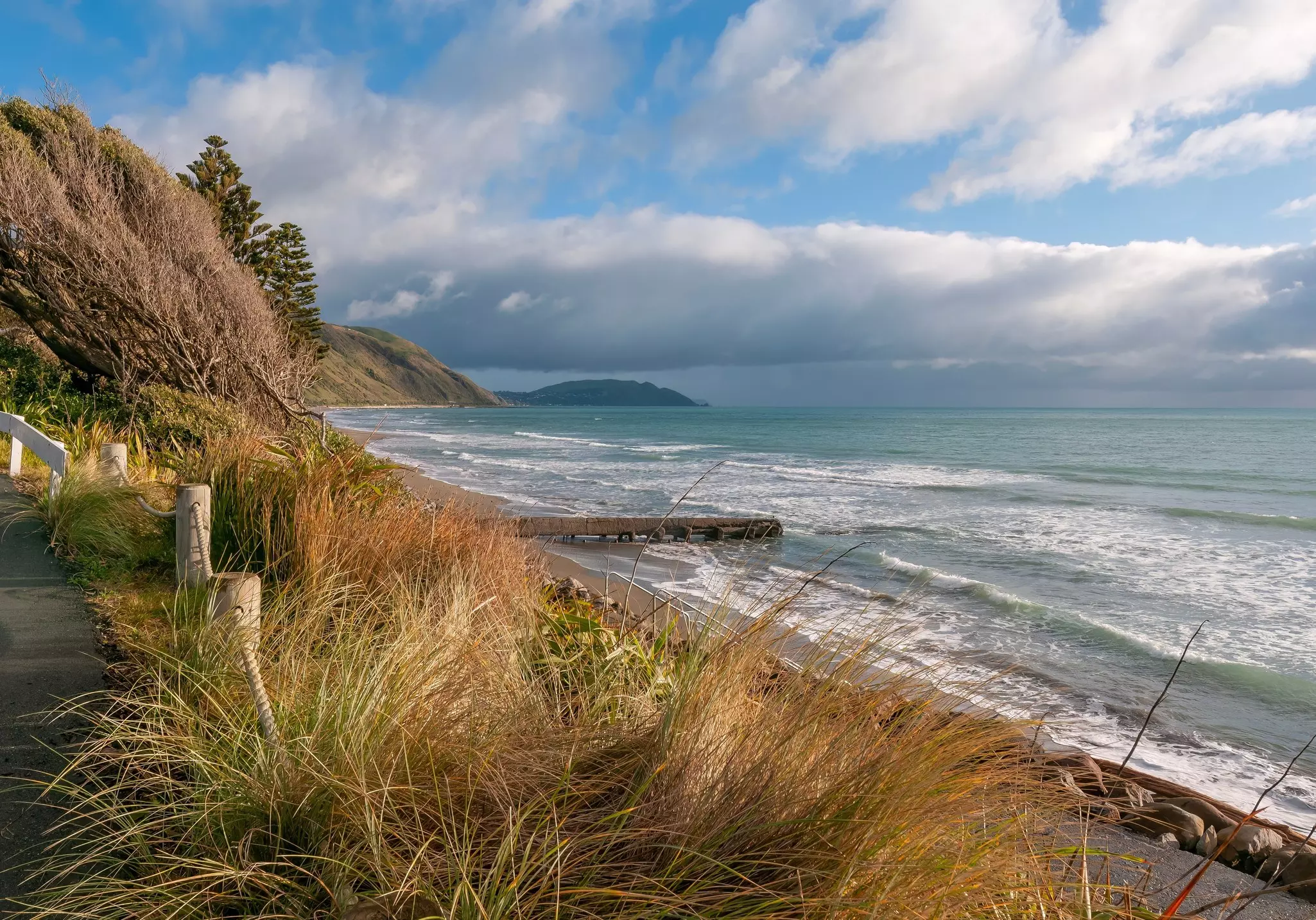 At Paekakariki on Wellington's Kapiti Coast, looking south to Pukerua Bay, License Type: media, Download Time: 2025-07-30T21:02:02.000Z, User: rhylton_redventures, Editorial: false, purchase_order: 65050 - Digital Destinations and Articles, job: Lonely Planet , client: wip, other: Rhianydd Hylton