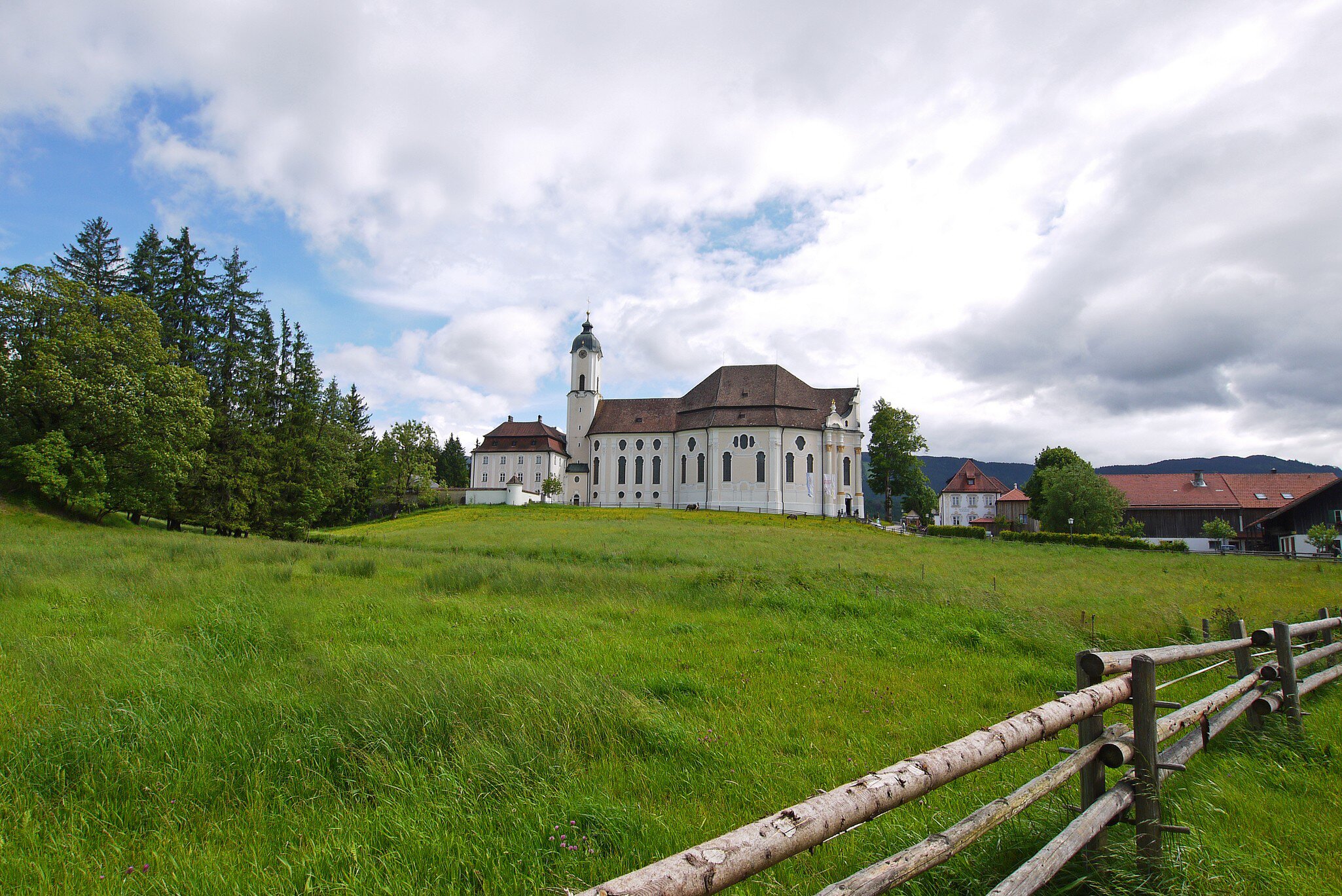 The Baroque Wieskirche is a UNESCO world heritage site in Bavaria, Germany.