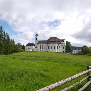 The Baroque Wieskirche is a UNESCO world heritage site in Bavaria, Germany.