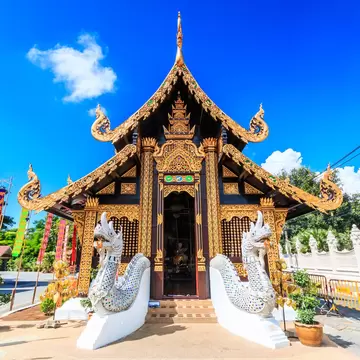 Exterior of wat inthakhin saduemuang. Old wooden temple in Chiang Mai, Thailand.
