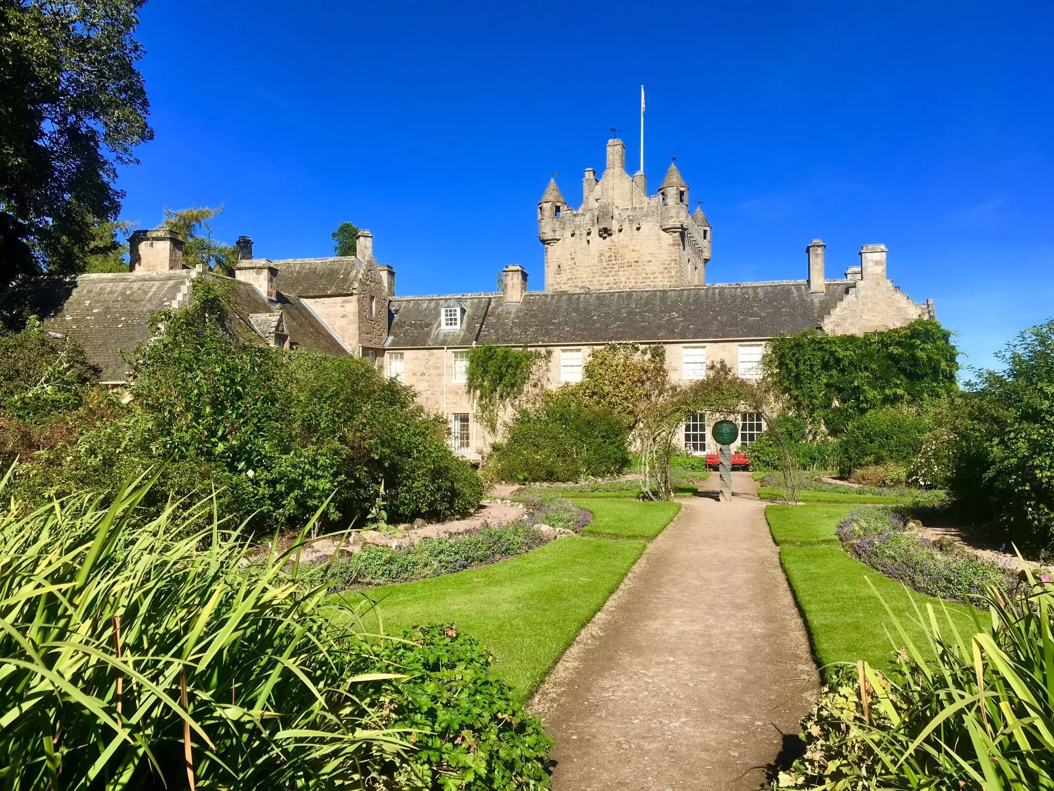 The exterior of the garden of Cawdor Castle.