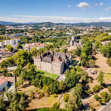 Aerial view of Guimarães, near Porto in Portugal. Sopotnicki/Shutterstock