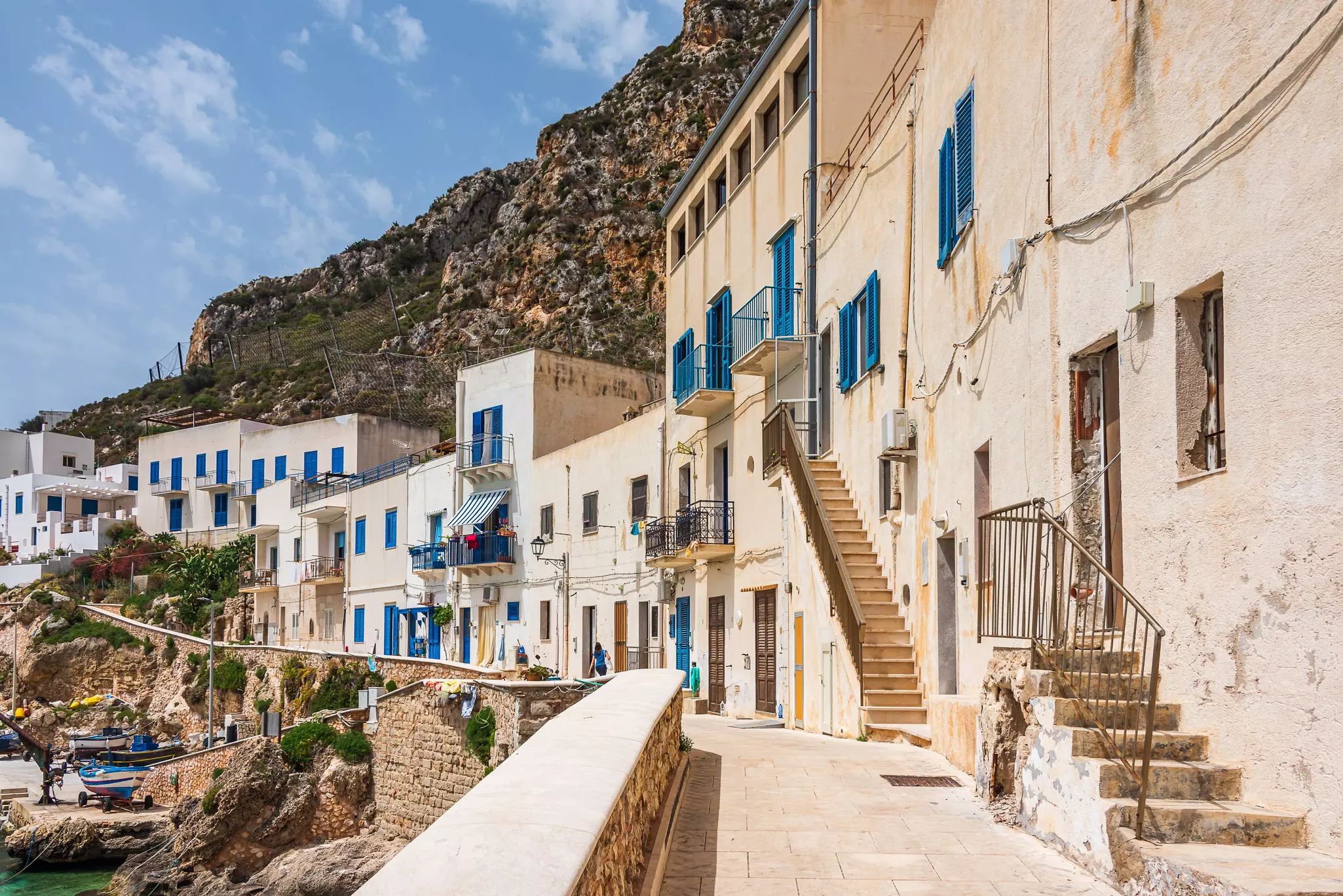 The white houses of the fishing village of Levanzo