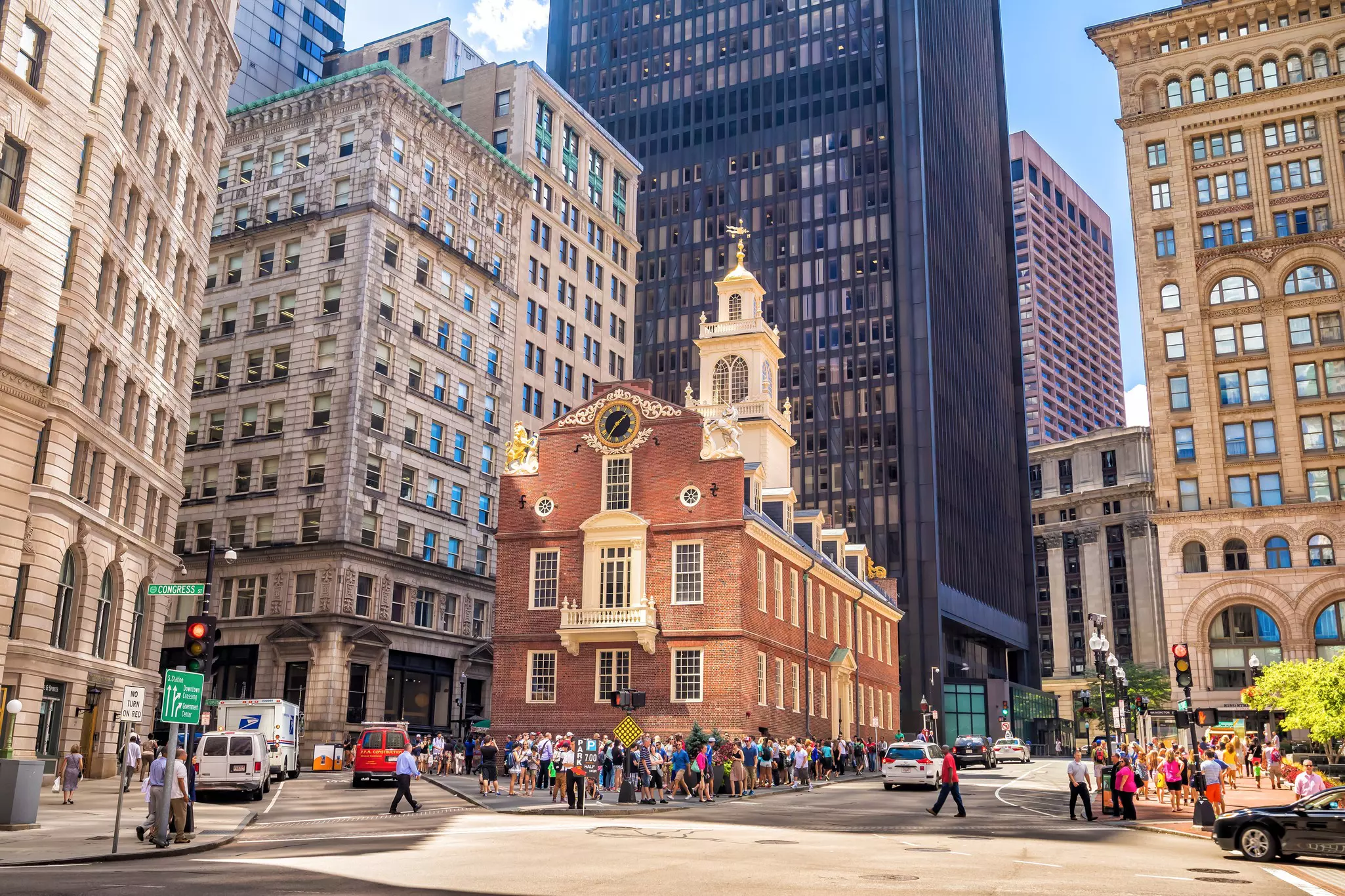 Tourists and locals at Faneuil Hall, rated number 4 in America's 25 Most Visited Tourist Sites by Forbes Traveler in 2008.