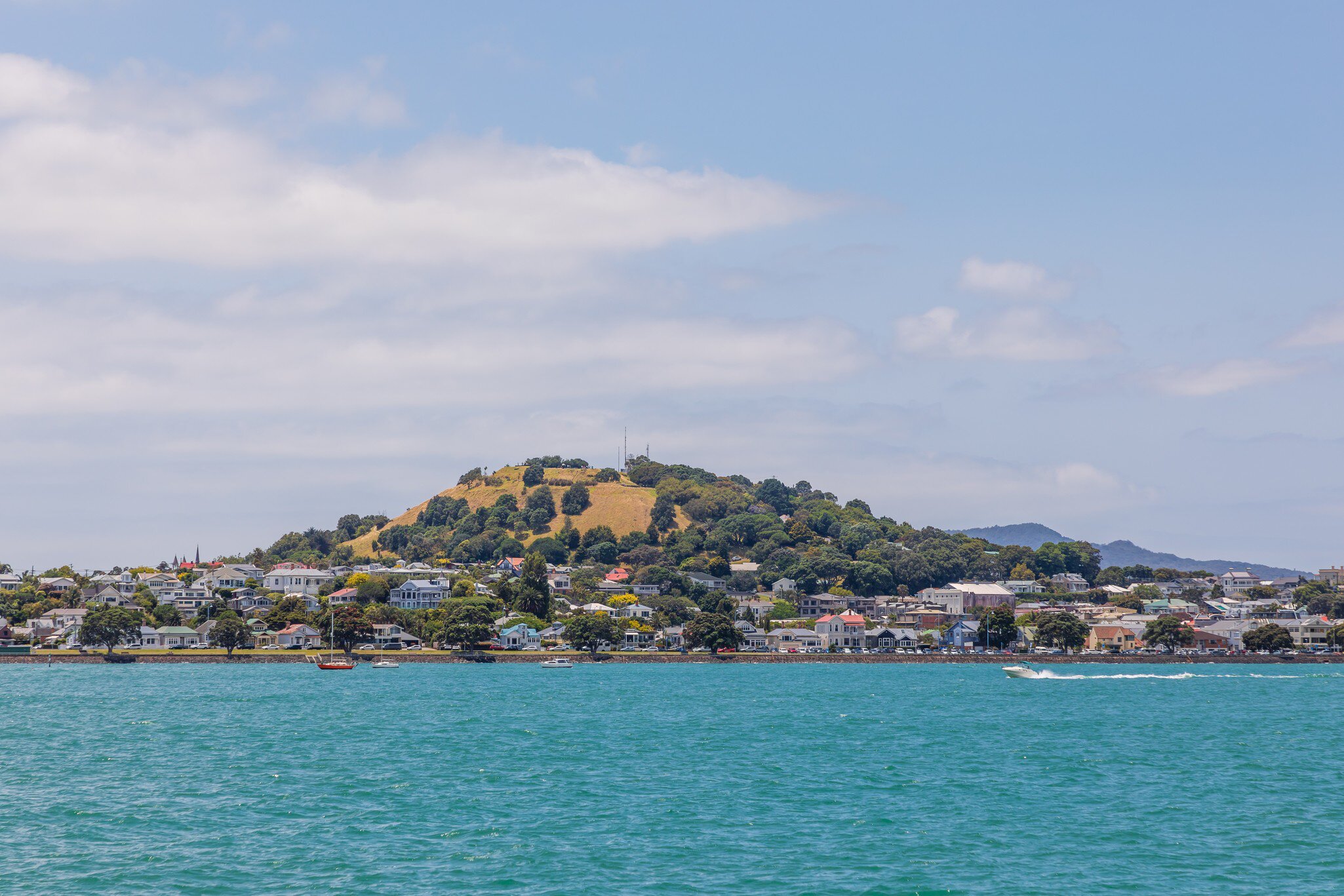 Historic Cannon on North Head Reserve Overlooking Auckland City Skyline