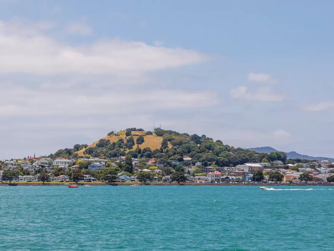 Historic Cannon on North Head Reserve Overlooking Auckland City Skyline