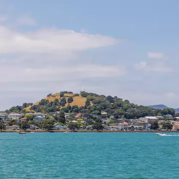 Historic Cannon on North Head Reserve Overlooking Auckland City Skyline