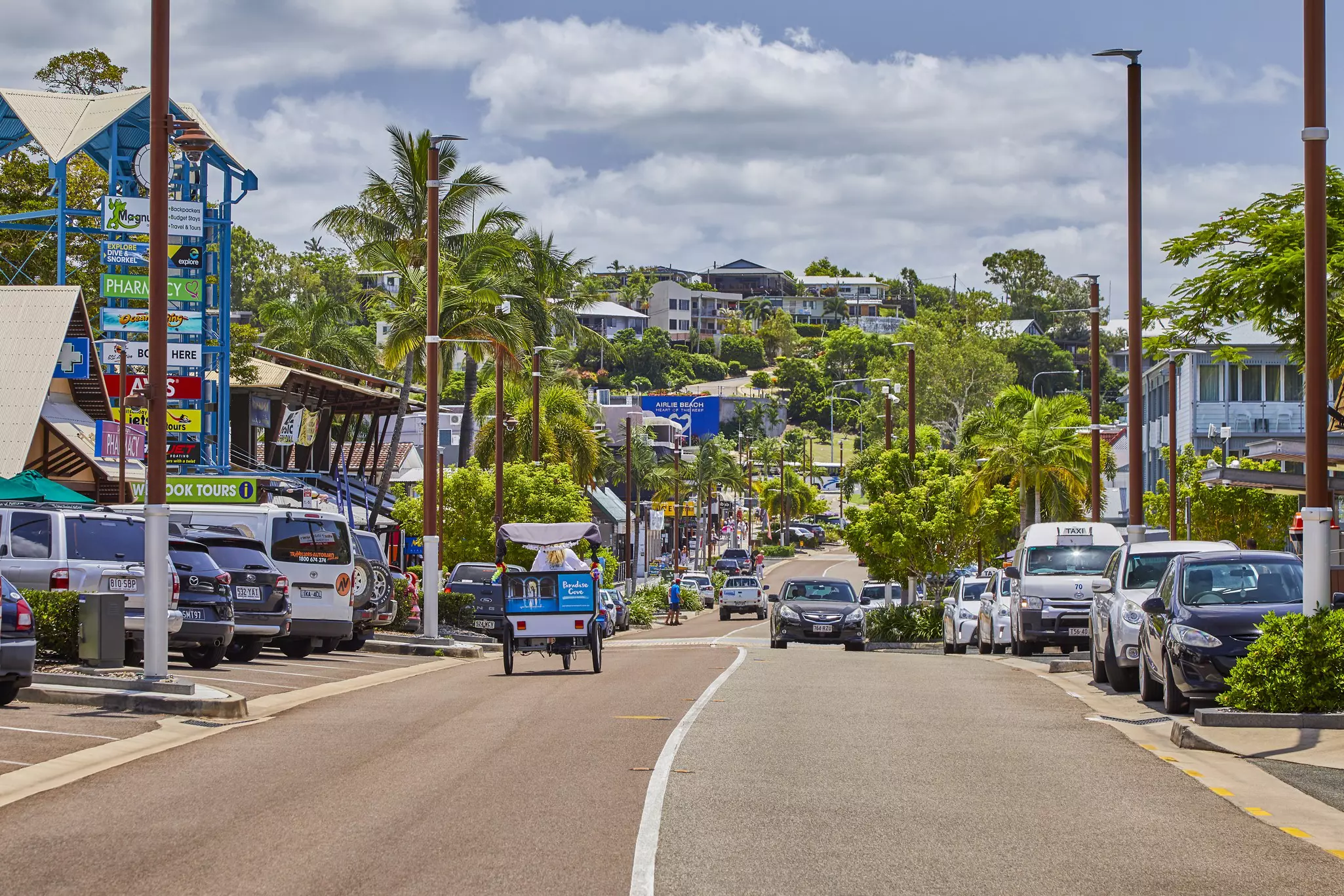 Main street Airlie beach,Queensland,Australia