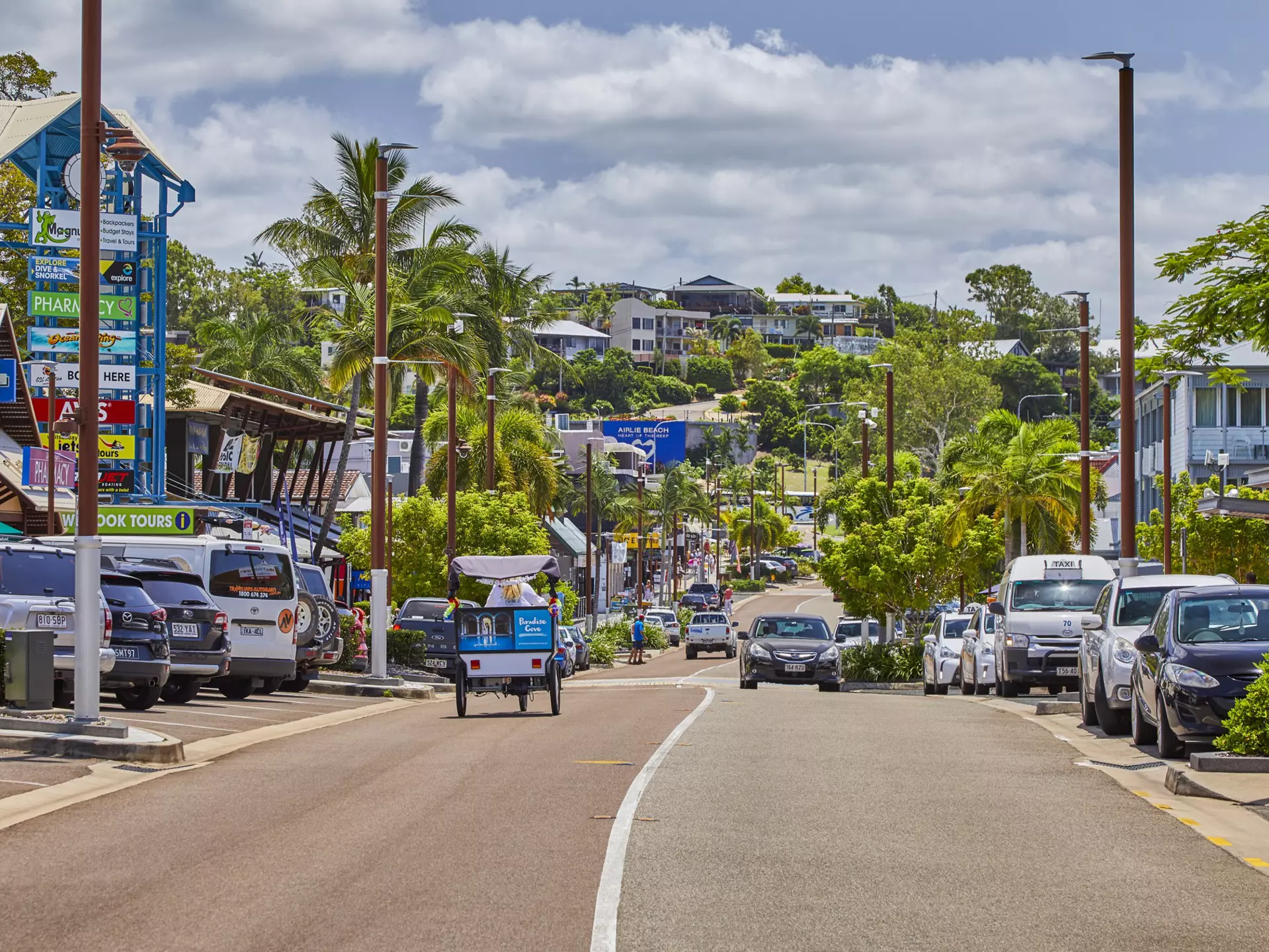 Main street Airlie beach,Queensland,Australia