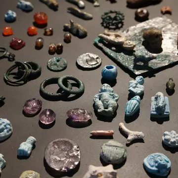 POMPEII, CAMPANIA, ITALY - 2021/01/25: Jewelry in stone and bronze are displayed in the Antiquarium, a new museum venue in the Pompeii archaeological site with a permanent display of finds many of which were found during the last excavation campaign. The Roman town was buried by the terrible eruption of Vesuvius in 79 AD. (Photo by Carlo Hermann/KONTROLAB/LightRocket via Getty Images)
1230813074
pompei, archaeolology, archaeological, roman culture, antiquarium, exposition, excavation, find, roman empire, pompeii eruption, vesuvius eruption, 79 ac