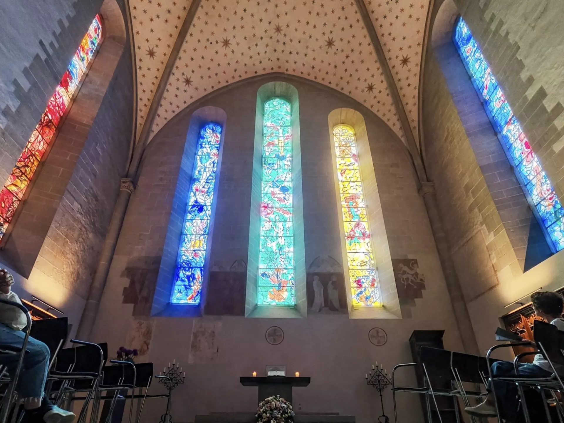 Marc Chagall’s stained-glass windows at the Fraumünster, Zürich. Stefano Ember/Shutterstock