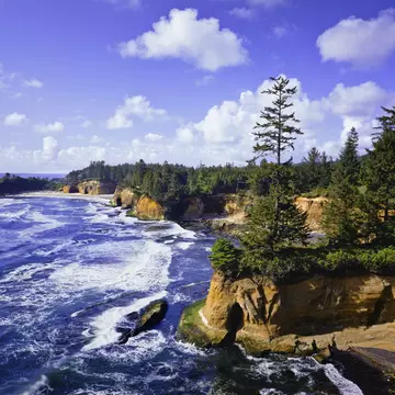 Waves of the Pacific Ocean crash against the sandstone cliffs of Whale Cove, Depoe Bay Oregon
155100251
Rocky Coastline, Photography, No People, Looking At View, Major Ocean, Beauty In Nature, Splashing, Oregon Coast, Depoe Bay, Seascape, Coastline, Color Image, Beauty, Scenics, Idyllic, Tranquil Scene, Blue, Nature, Outdoors, Horizontal, Western USA, Oregon, Pacific Northwest, USA, North America, Tree, Day, Summer, Rock - Object, Sandstone, Cliff, Beach, Coastal Feature, Stack Rock, Rock Formation, Land Feature, Landscape, Sky, Pacific Ocean, Sea, Water's Edge, Wave, Water, Nature, Sports And Fitness, Landscapes, Water, Whale Cove