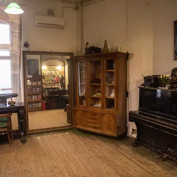 Moscow, Russia – June 6, 2018. Interior view of a room at Bulgakov House Museum at 10 Bolshaya Sadovaya Street in Moscow. This is the building where the Soviet writer Mikhail Bulgakov used to live; Shutterstock ID 2252023553;