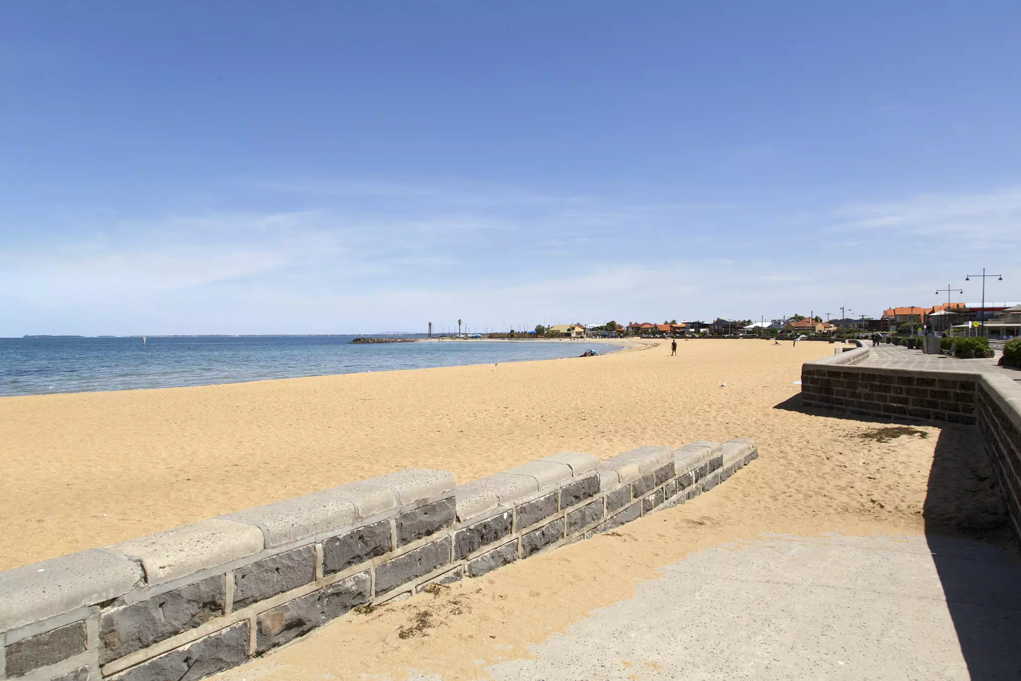 Williamstown Beach in Melbourne, Australia. A popular tourist area during the summer holidays.