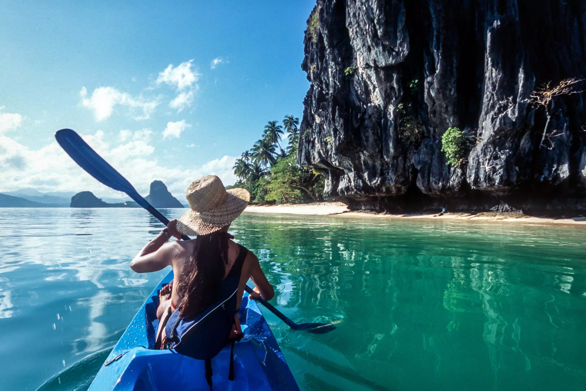 Sea kayaking in Bacuit Bay, Palawan.
