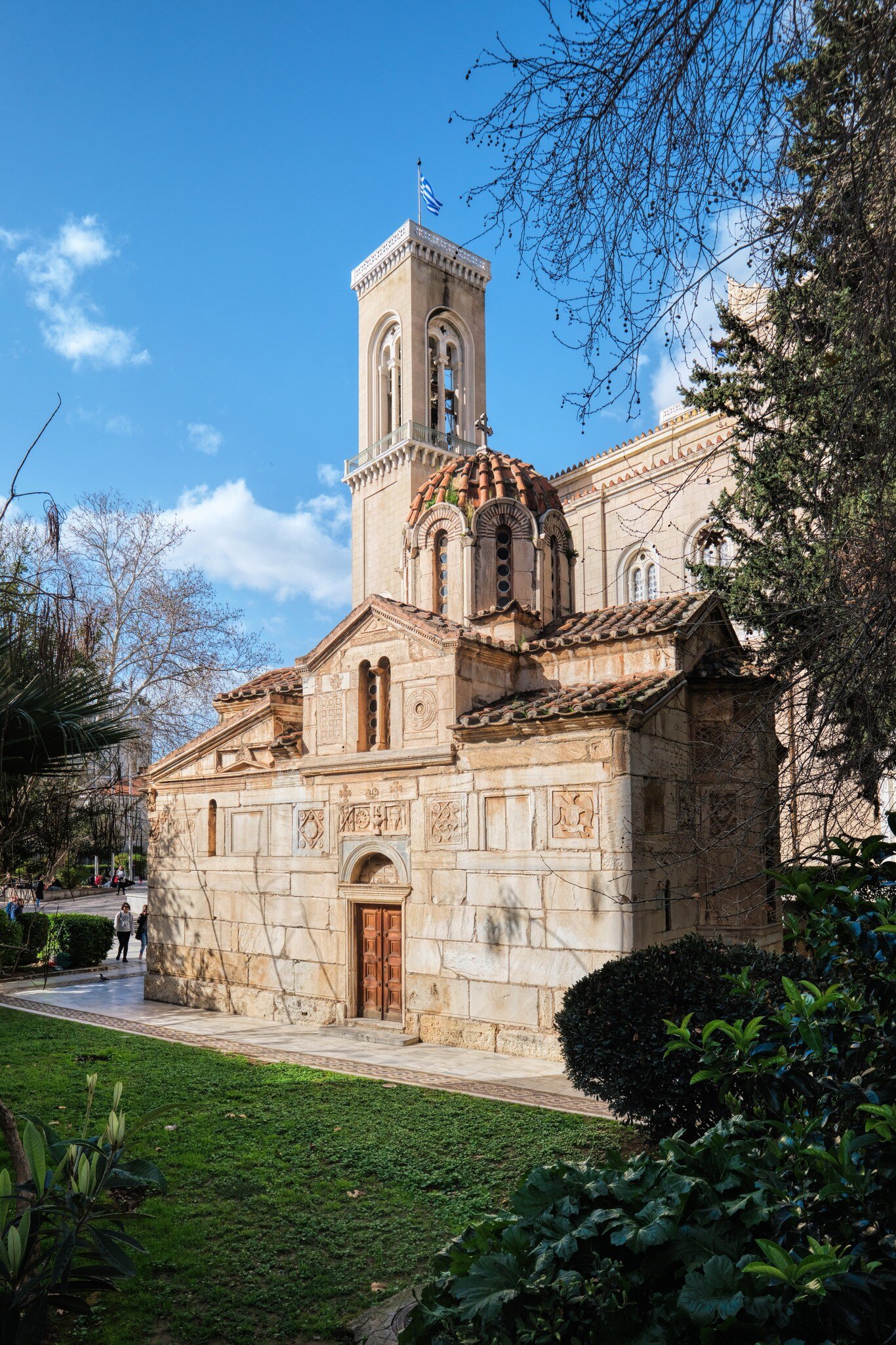 Exterior view of the Church of Agios Eleftherios in Athens, Greece.