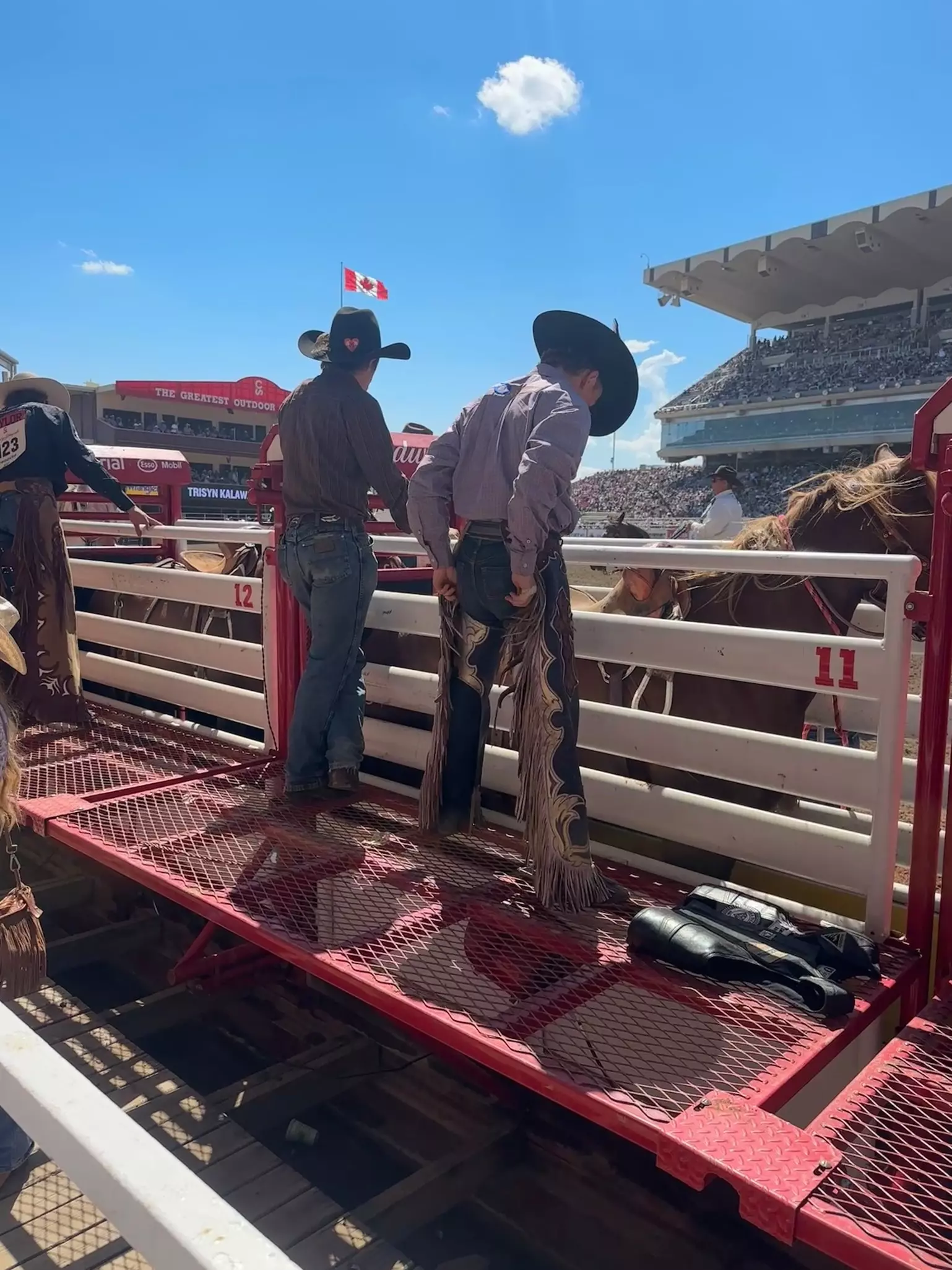 Two cowboys at the Calgary Stampede