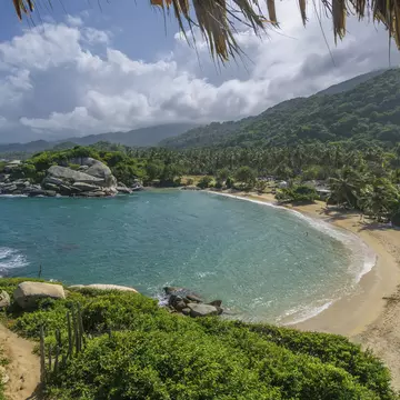 Beach view in Parque Nacional Natural Tayrona, Colombia