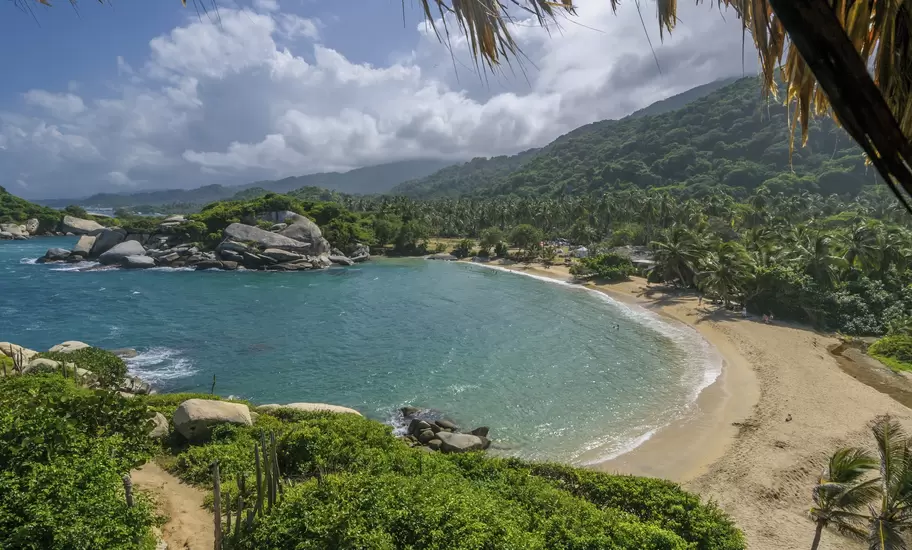Beach view in Parque Nacional Natural Tayrona, Colombia