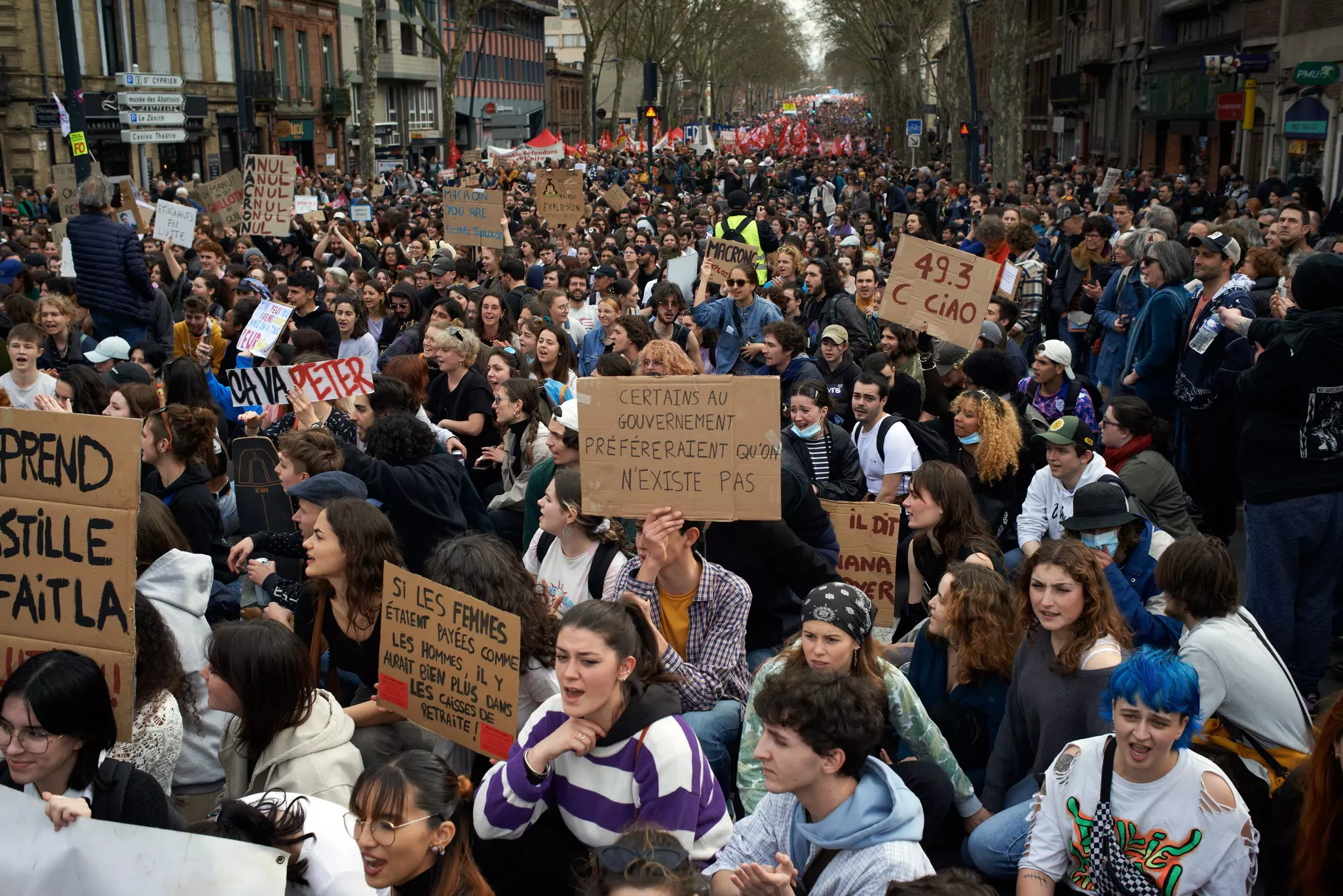 Protests in Toulouse against the government's pension reform © Alain Pitton / NurPhoto / Getty Images