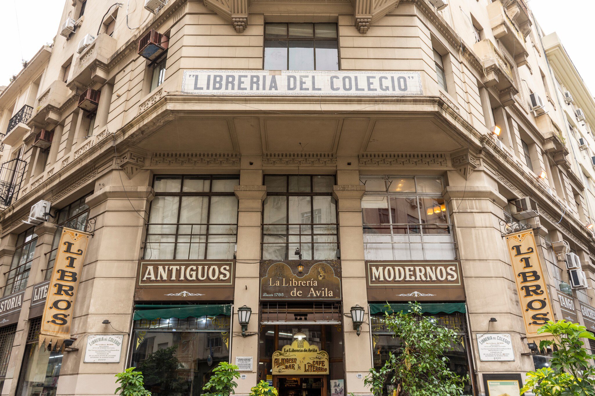 Facade of Librería de Ávila in Buenos Aires, Argentina.