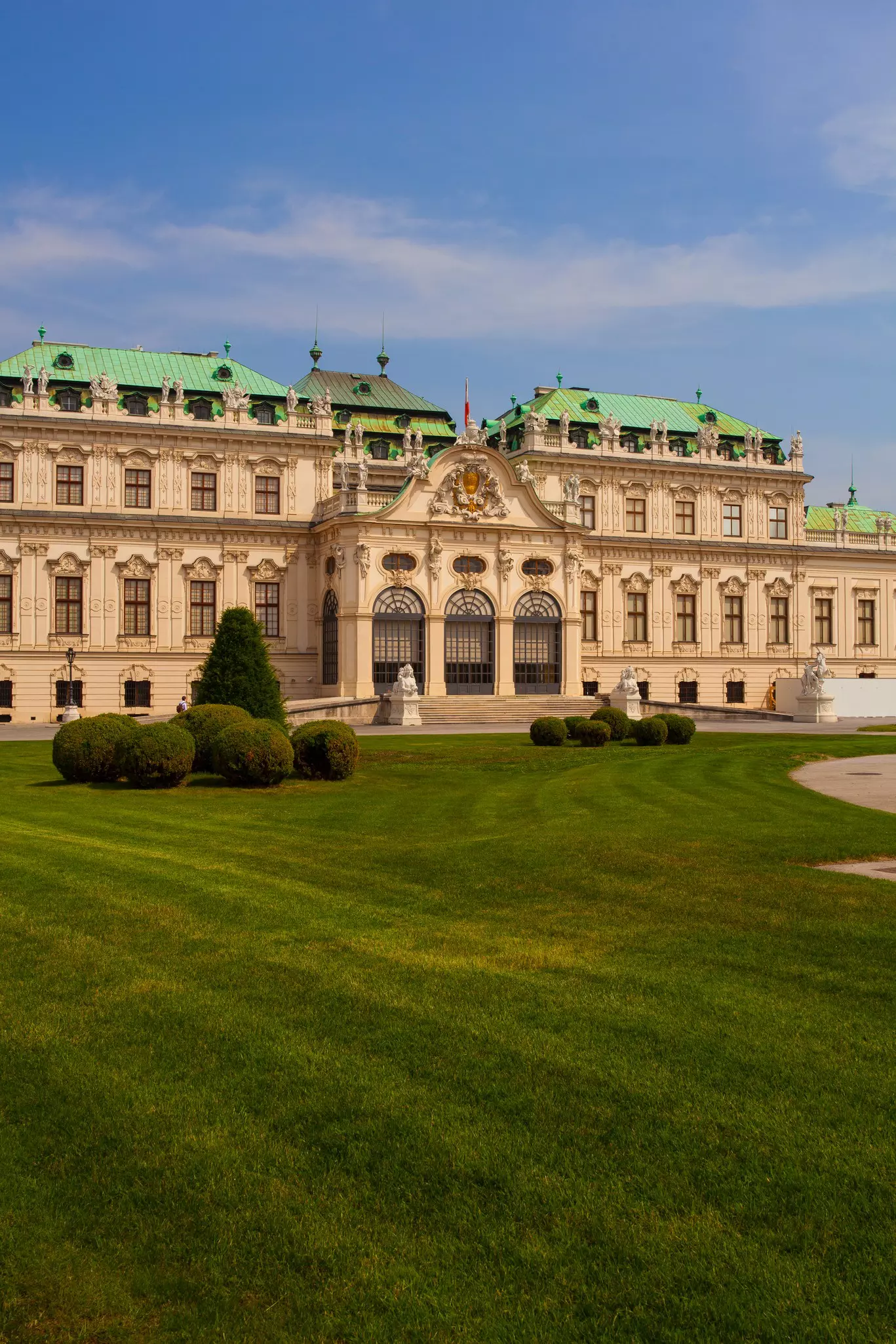 View of the Belvedere, a grand building complex in Vienna, Austria