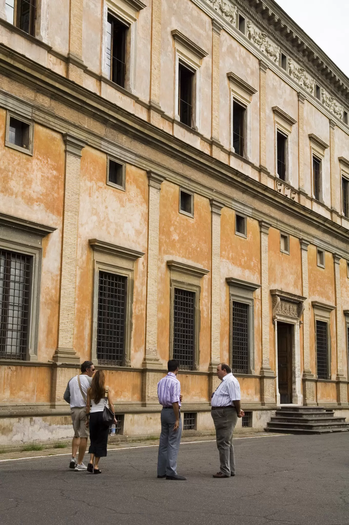 Exterior of the Villa Farnesina in the Trastevere neighborhood in Rome, Italy.