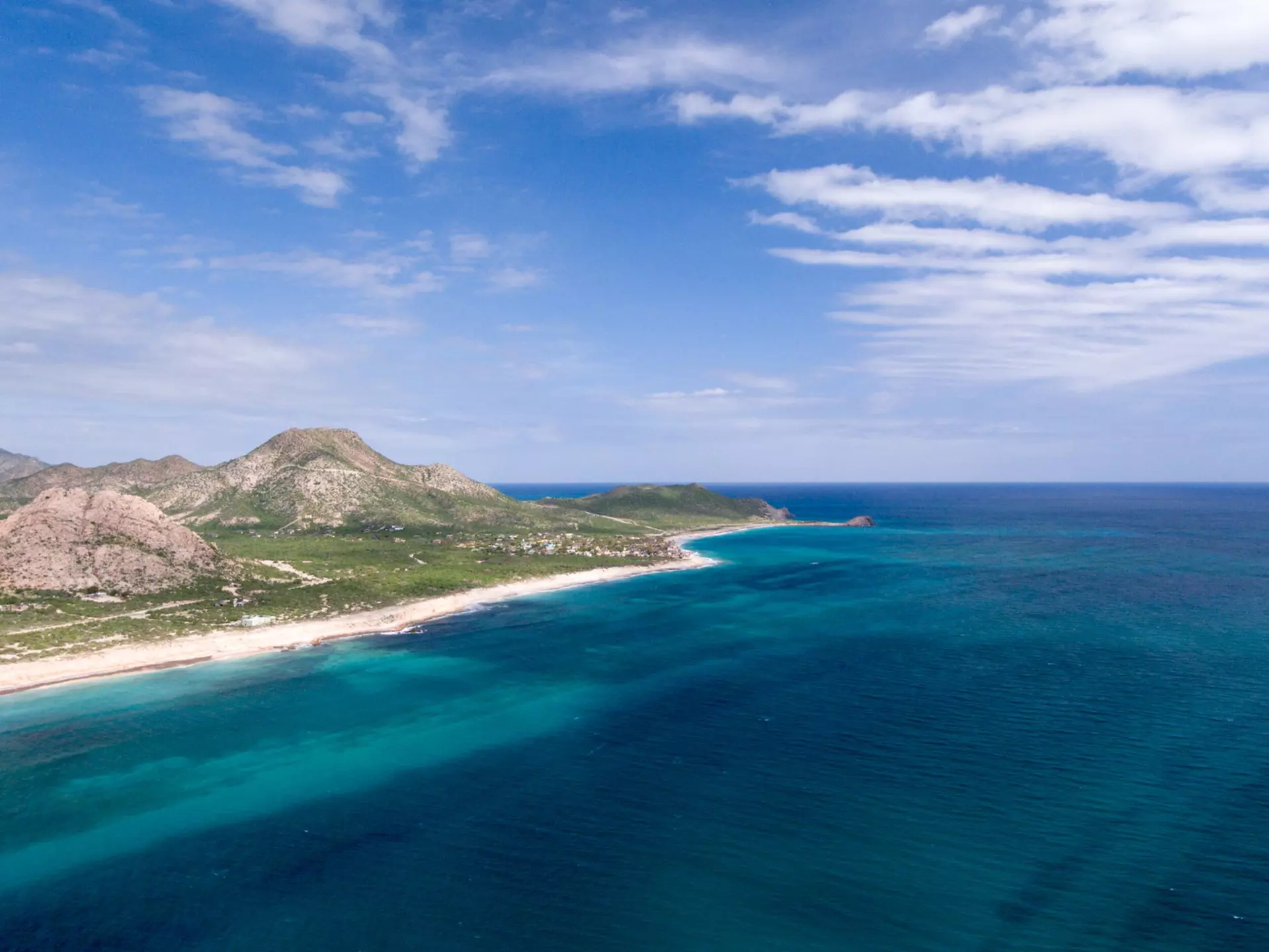 Aerial views from Cabo Pulmo national park, Baja California Sur, Mexico.