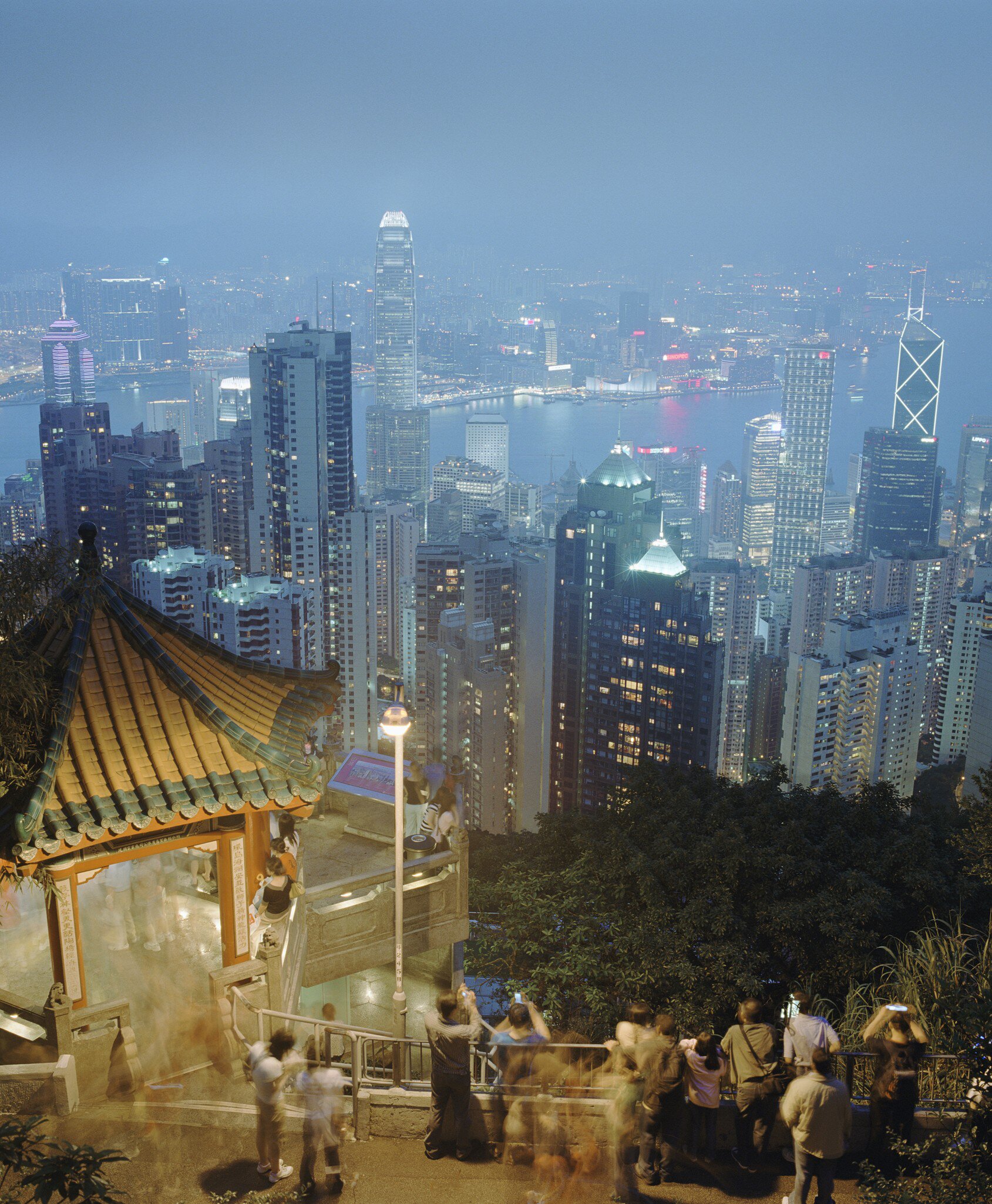 Winter sunrise over Hong Kong from the Peak, at Victoria Peak