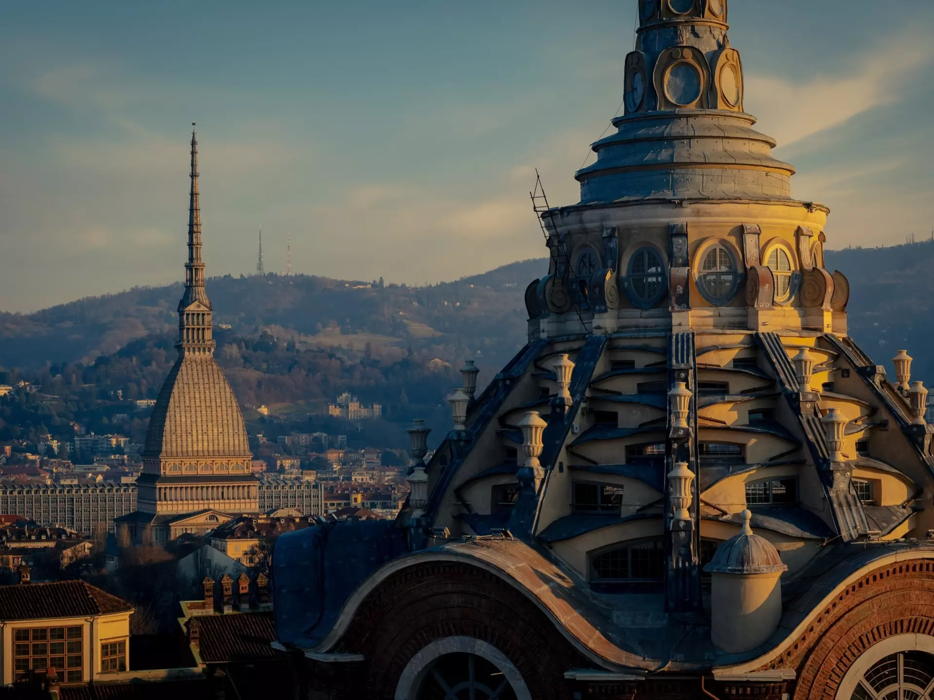 The Cappella della Sacra Sindone and Mole Antonelliana domes in Turin. Hari Seldon/Shutterstock