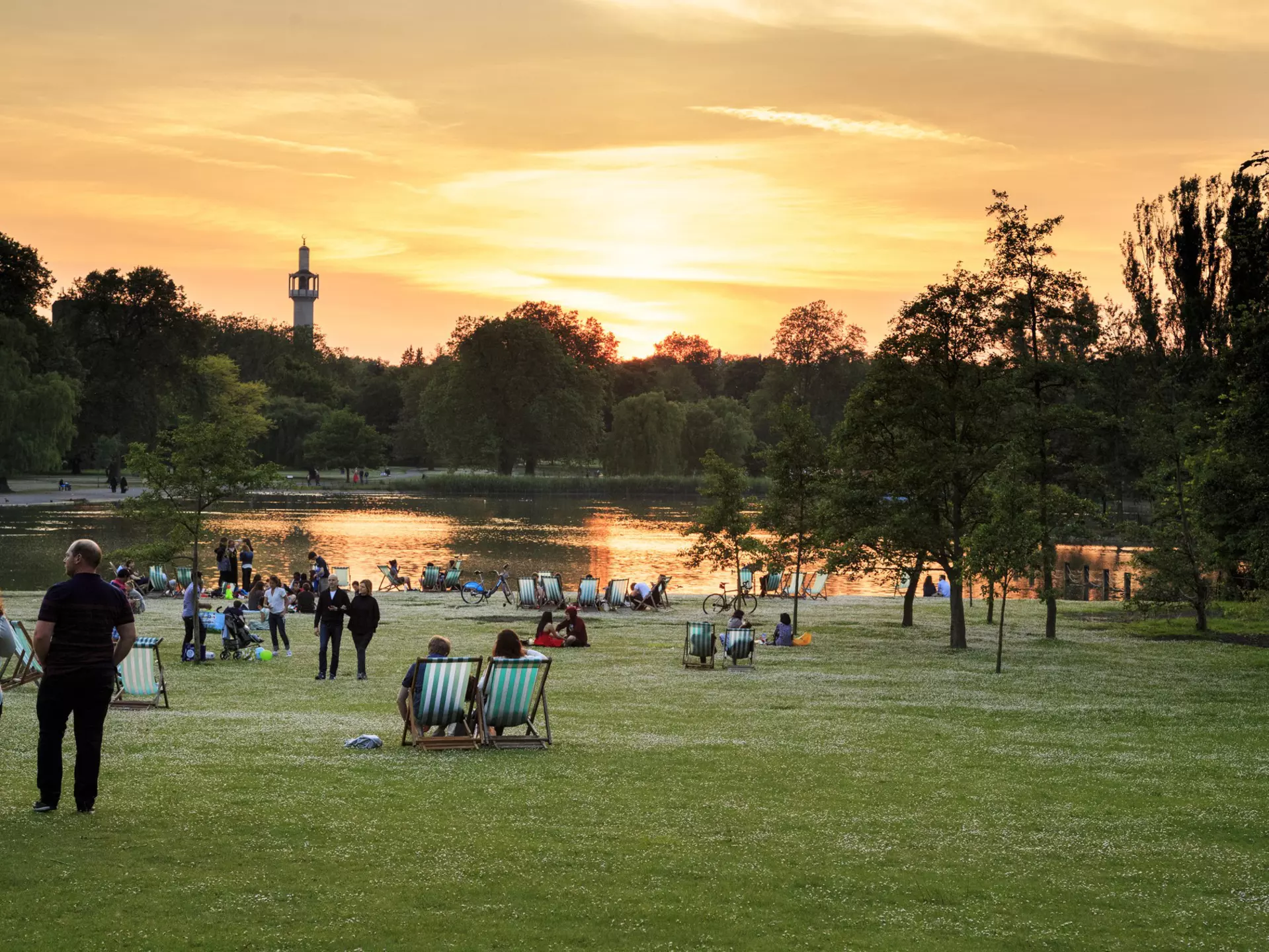 Sunset at Regents Park, London.
