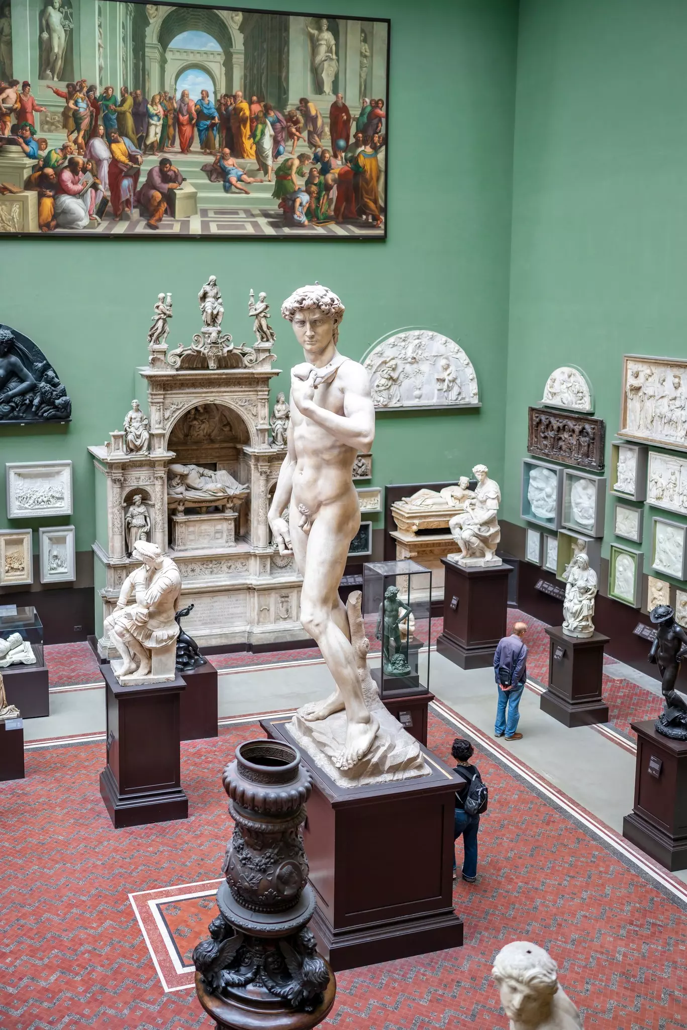 Interior of The Victoria and Albert Museum is the world's largest museum of applied arts, decorative arts and design