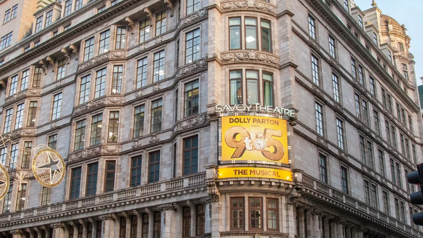 London, UK - November 5, 2019 - The corner view West End Savoy Theater, with 'Dolly Parton 9 to 5 Musical' Billboard on the facade  in the Strand in the City of Westminster, London, England, License Type: media, Download Time: 2025-07-29T20:01:09.000Z, User: katelyn.perry_lonelyplanet, Editorial: true, purchase_order: 65050 - Digital Destinations and Articles, job: wip, client: wip, other: Katelyn Perry