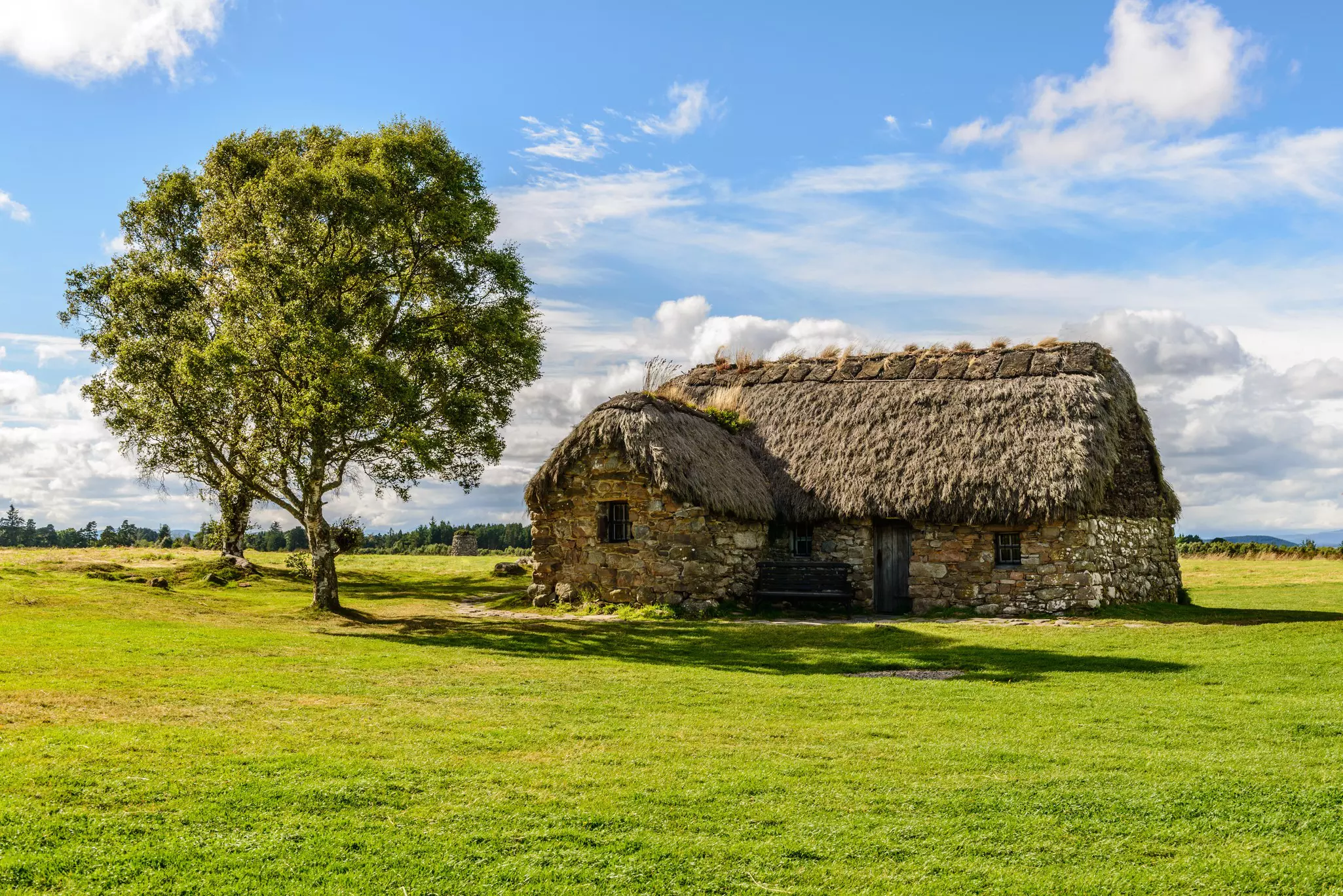 The stone house that served as a field hospital at the Battle of Culloden, Scotland.