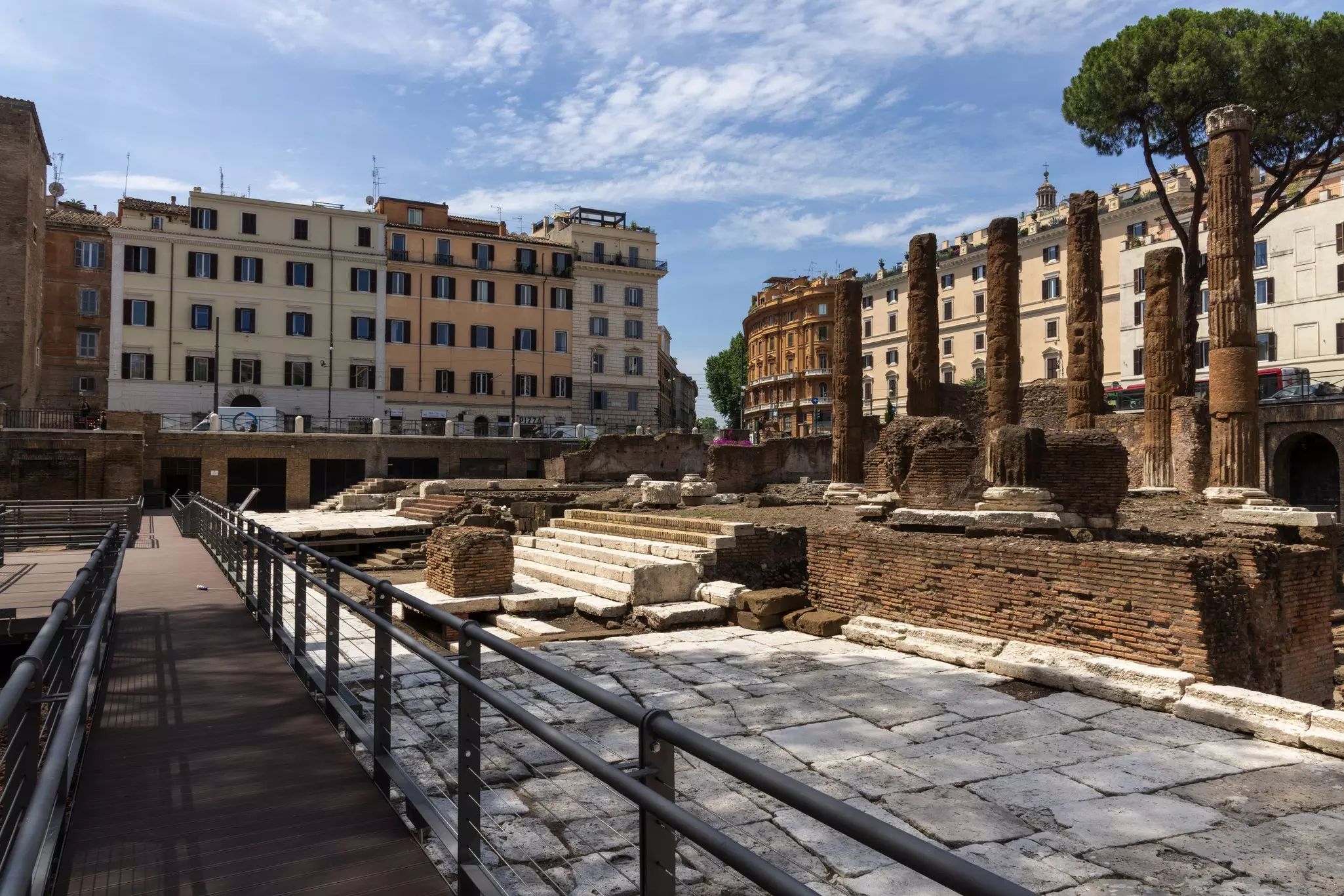 The remains include travertine paving stones installed by the emperor Domitian