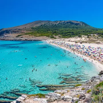 Beach of Cala Mesquida in Mallorca, Spain.