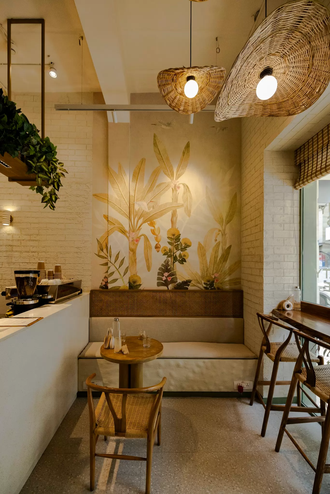 Inside one of Mumbai's contemporary cafes. 