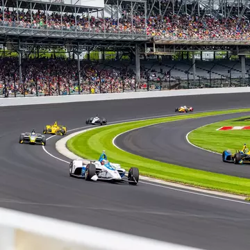May 24, 2019 Indianapolis, IN: FELIX ROSENQVIST (R) (10) of Sweden prepares to practice for the Indianapolis 500 at Indianapolis Motor Speedway in Indianapolis, Indiana.