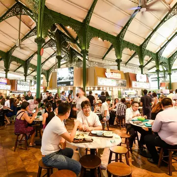 The Lau Pa Sat hawker center, Singapore. Jack Hong/Shutterstock