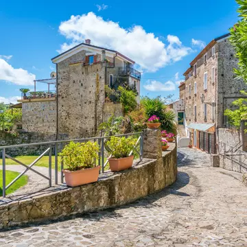Scenic view in Agropoli with the sea in the background. Cilento, Campania, southern Italy.