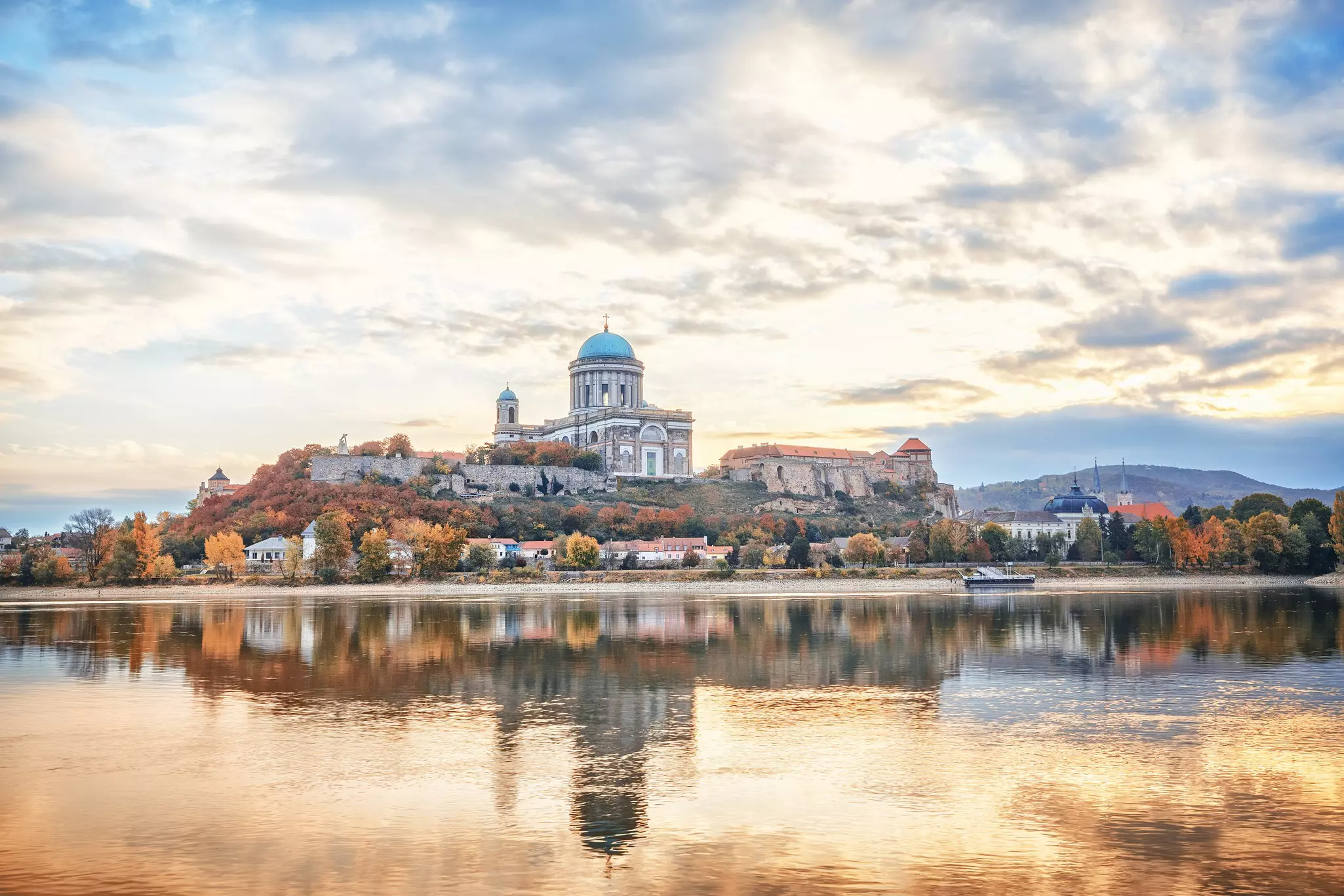Basilica of the Blessed Virgin Mary rising above the Danube in Hungary