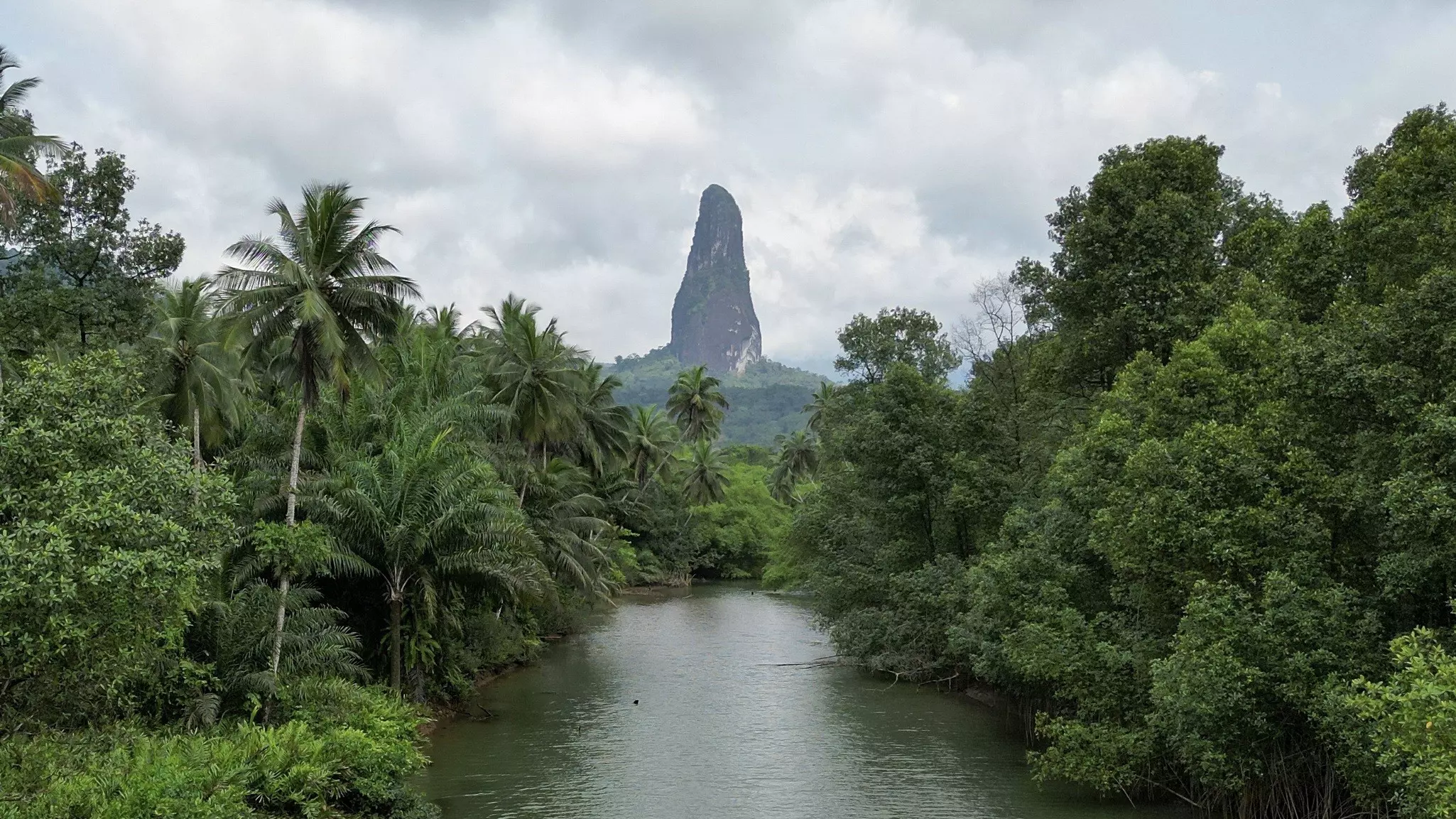View from Rio Caué at South of São Tomé e Principe