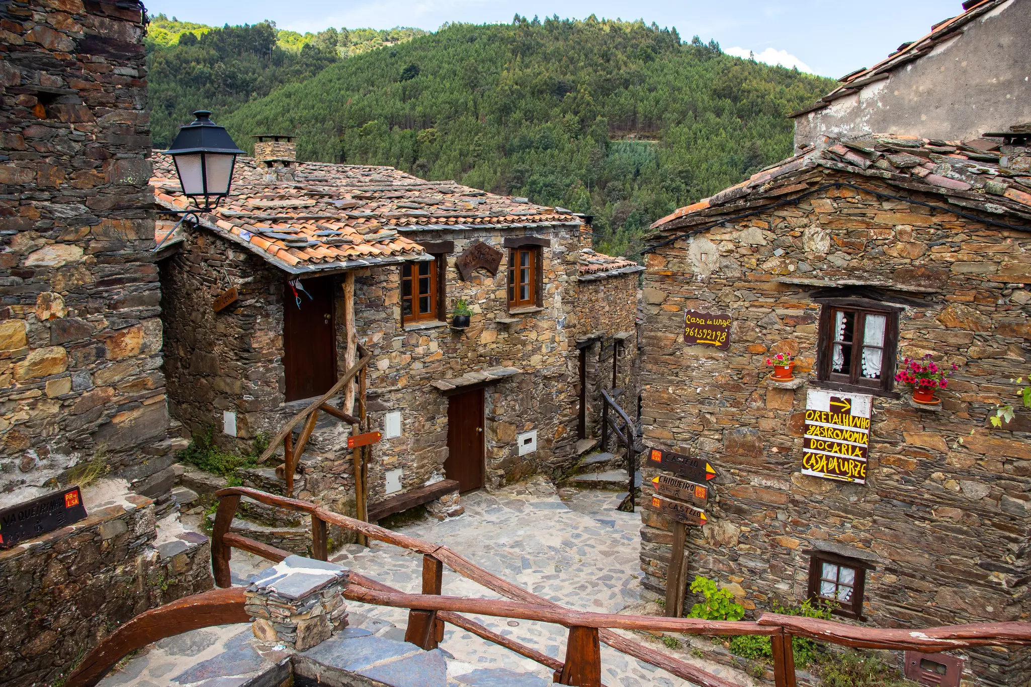 Stone buildings in a hilltop village