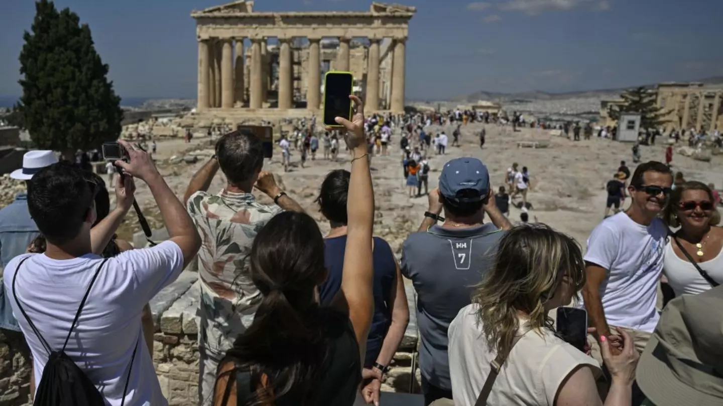 The Parthenon Temple at the Acropolis, trialling the number of visitors permitted on site  © Louisa Gouliamaki/AFP via Getty Images