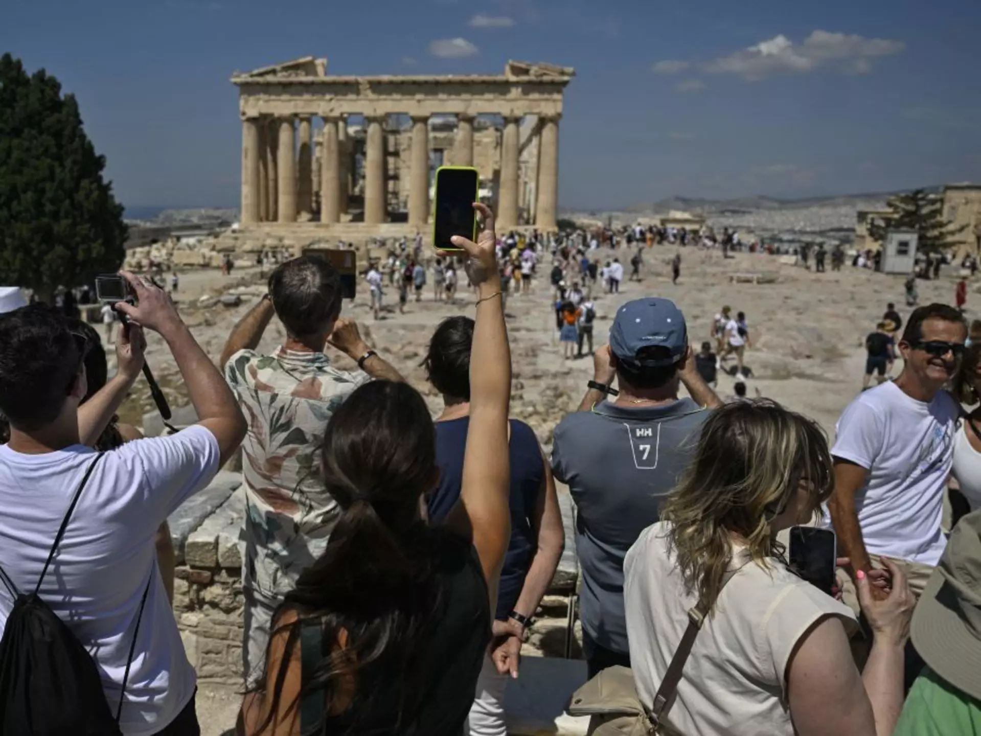 The Parthenon Temple at the Acropolis, trialling the number of visitors permitted on site  © Louisa Gouliamaki/AFP via Getty Images