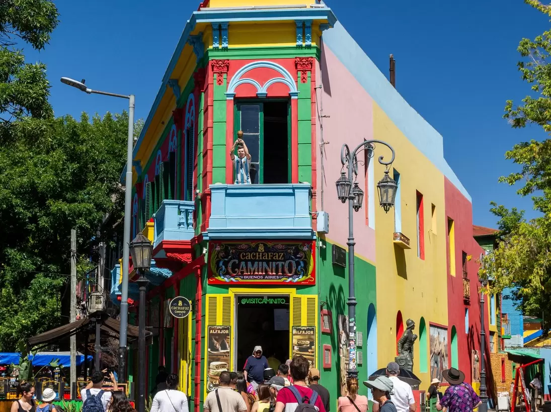 Colorful buildings in El Caminito, Buenos Aires, Argentina.